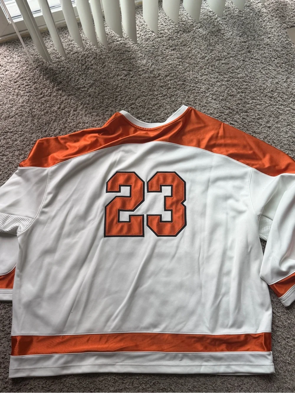 Jordan White & Orange 23 V-Neck Pullover Sweater
